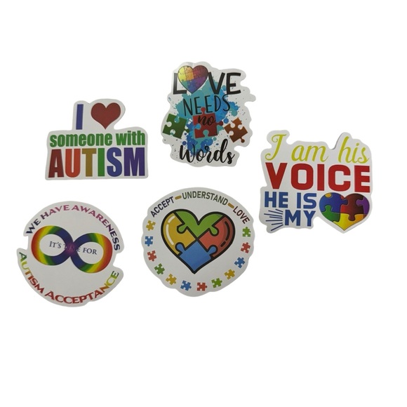 🧩❤️ Autism Awareness Stickers Pack Of 5🧩❤️ - Picture 1 of 1